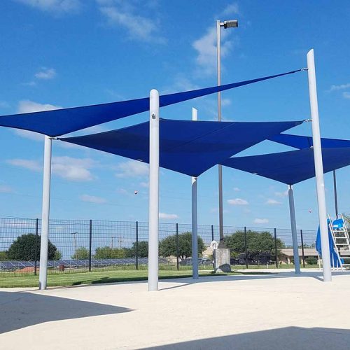 photo of shade sail structure