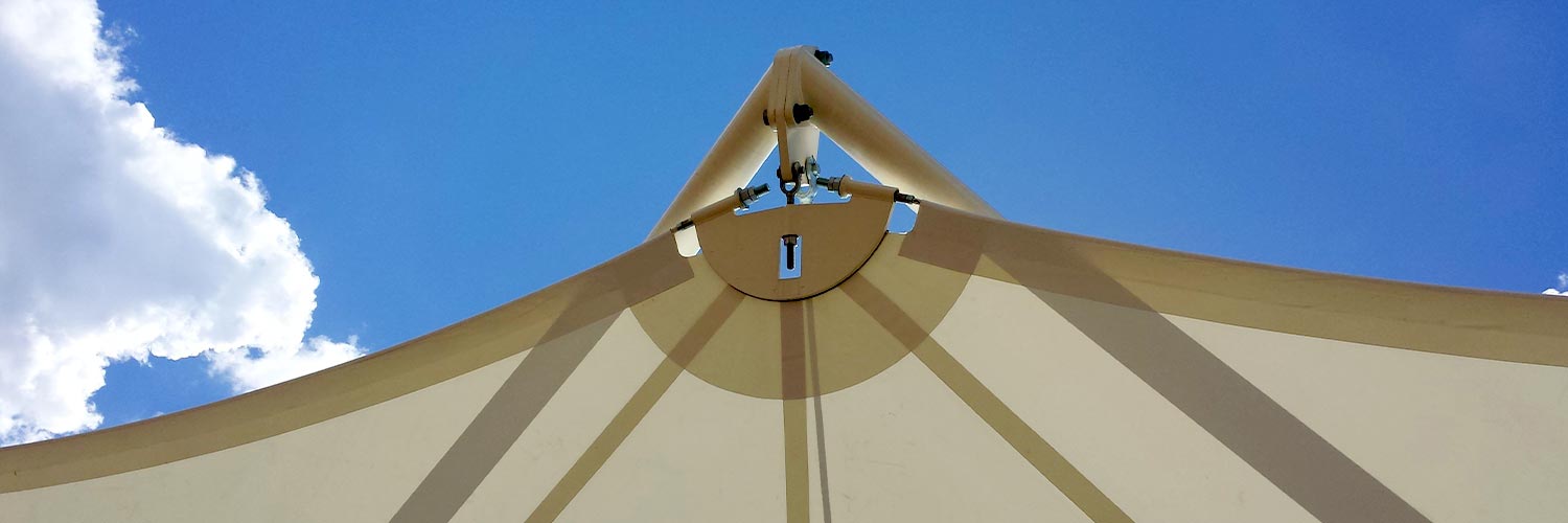 Photo of a shade structure joint